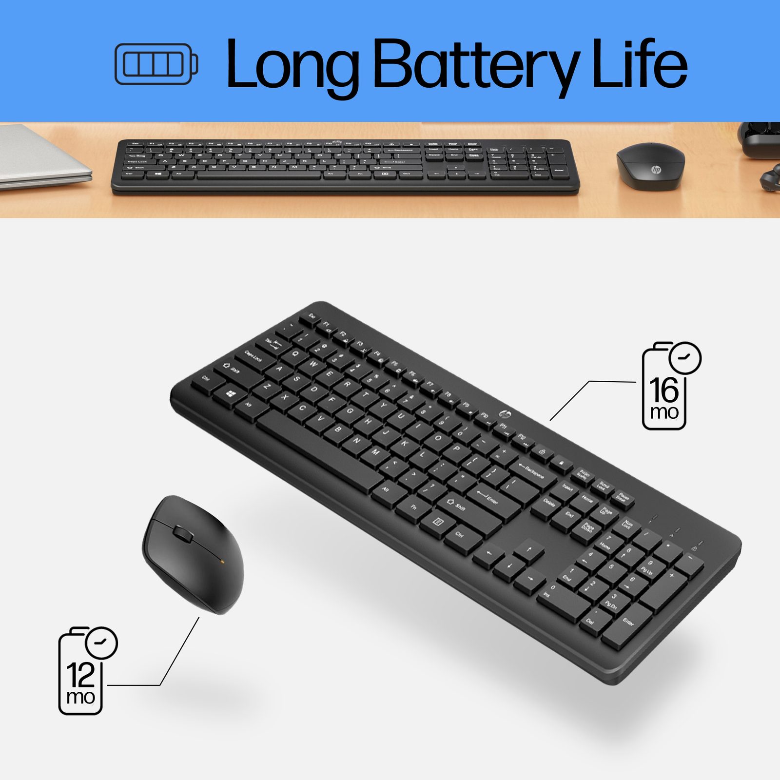 TASTIER + MOUSE HP 230 WIRELESS BLACK (SBBC7201)