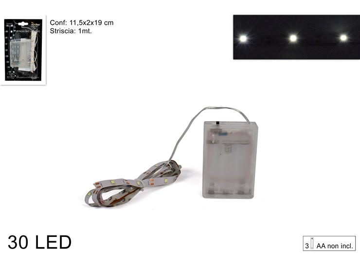 Sshirit ndricues adesiv 1MT 30LED batt e bardhe e ftohte YC-3ST30/CW